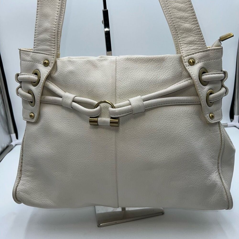 Vera Pelle Vintage White Leather Shoulder **See  description and pics - Picture 2 of 13